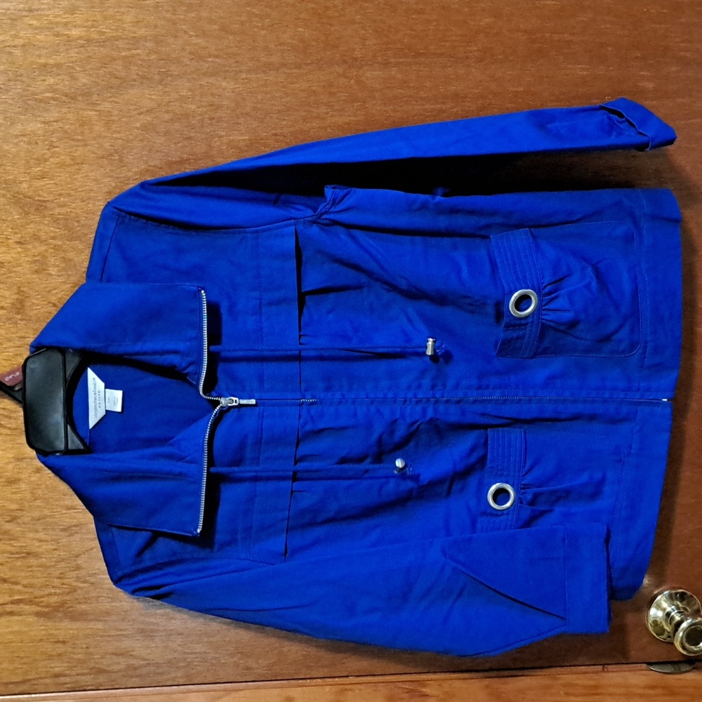 Christopher & Banks Blue Zip Up Jacket Size Medium Petite